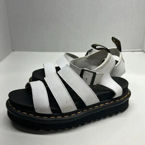 Dr Doc Martens Blaire Hydro Leather Strap Fisherman Sandals White Leather Size 6